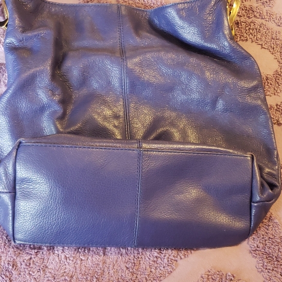 Paris designer blue leather 80s style bag - Picture 8 of 8